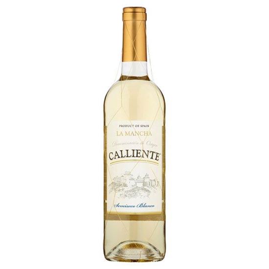 Obrazek Calliente La Mancha Wino białe półwytrawne hiszpańskie 750 ml
