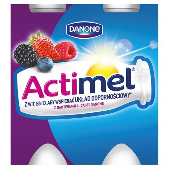 Obrazek Danone Actimel Owoce leśne z truskawkami Mleko Fermentowane 400 g (4 sztuki)
