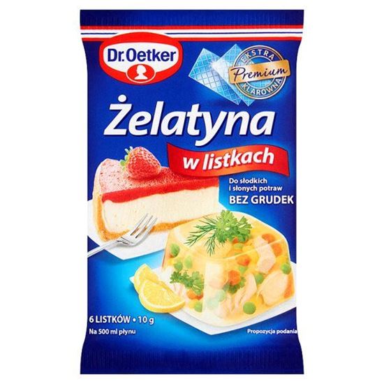 Obrazek Dr. Oetker Żelatyna w listkach 10 g (6 listków)