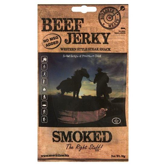Obrazek Bullseye Meats Beef Jerky Smoked Suszona wołowina 50 g