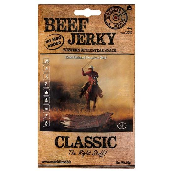 Obrazek Bullseye Meats Beef Jerky Classic Suszona wołowina 50 g