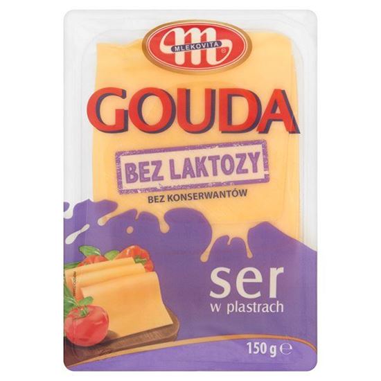 Obrazek Mlekovita Gouda Ser bez laktozy w plastrach 150 g