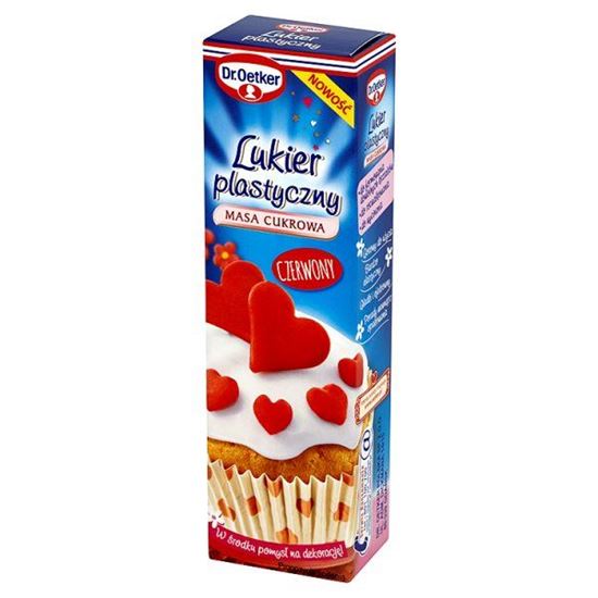 Obrazek Dr. Oetker Lukier plastyczny czerwony Masa cukrowa 100 g