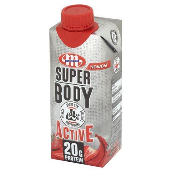 Obrazek Mlekovita Super Body Active Napój proteinowy o smaku truskawkowym 350 g