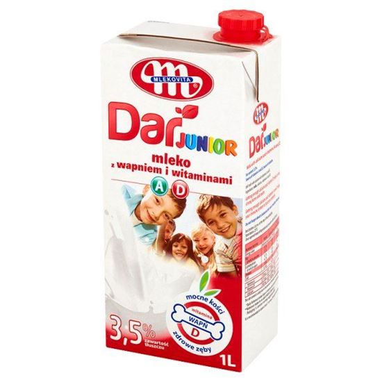Obrazek Mlekovita Dar Junior Mleko z wapniem i witaminami A i D 3,5% 1 l