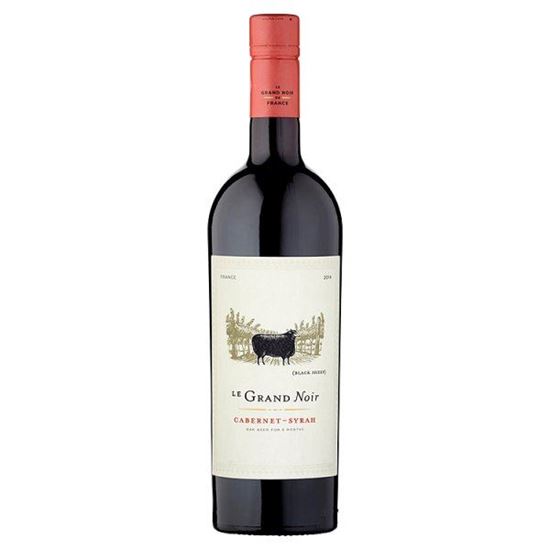 Obrazek Le Grand Noir Cabernet-Syrah Wino czerwone wytrawne francuskie 750 ml