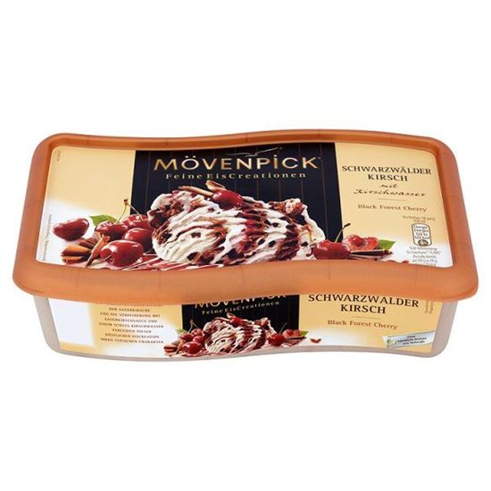 Obrazek Mövenpick Lody ze śmietanką i lody czekoladowe z sosem wiśniowym i startą czekoladą 900 ml
