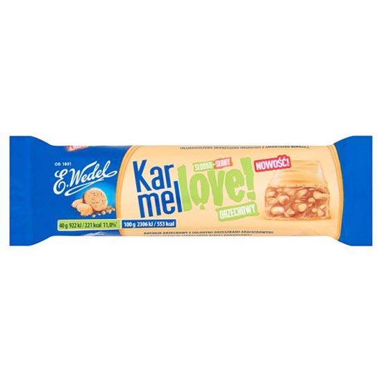 Obrazek E. Wedel Karmellove! orzechowy Batonik z solonymi orzeszkami arachidowymi i ciasteczkami 40 g