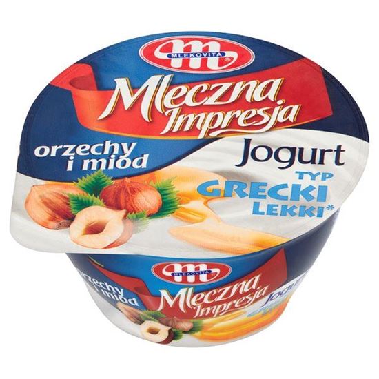 Obrazek Mlekovita Mleczna Impresja Jogurt typ grecki lekki orzechy i miód 150 g