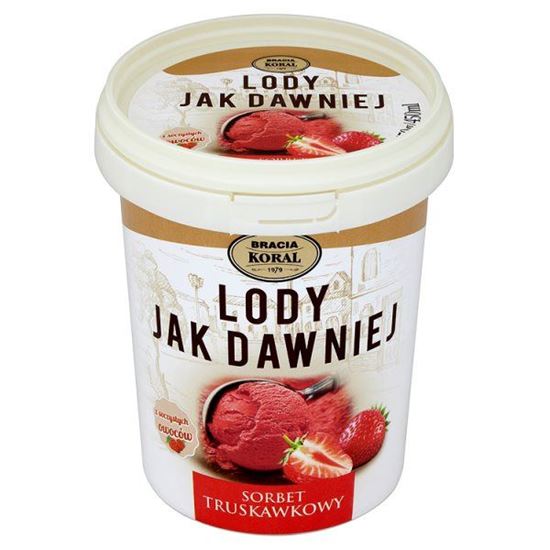 Obrazek Bracia Koral Lody jak dawniej Sorbet truskawkowy 450 ml