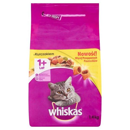 Obrazek Whiskas z kurczakiem Karma pełnoporcjowa 1+ lat 1,4 kg