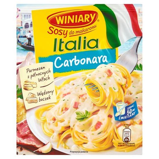 Obrazek Winiary Sosy do makaronu Italia Sos Carbonara 33 g
