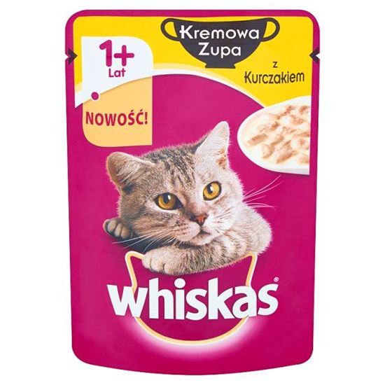 Obrazek Whiskas Kremowa Zupa z Kurczakiem Karma pełnoporcjowa 1+ lat 85 g