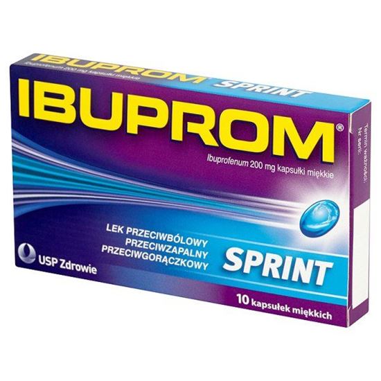 Obrazek Ibuprom Sprint 200 mg Kapsułki miękkie 10 kapsułek