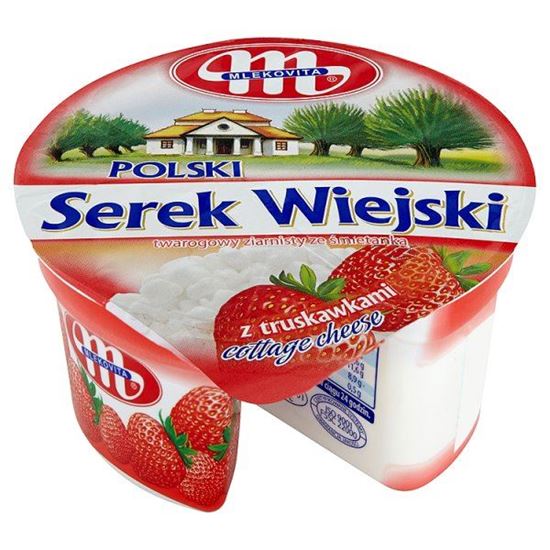 Obrazek Mlekovita Polski Wiejski serek z truskawkami 150 g