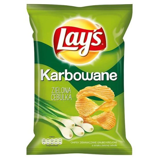 Obrazek Lay's Karbowane o smaku zielona cebulka Chipsy ziemniaczane 140 g
