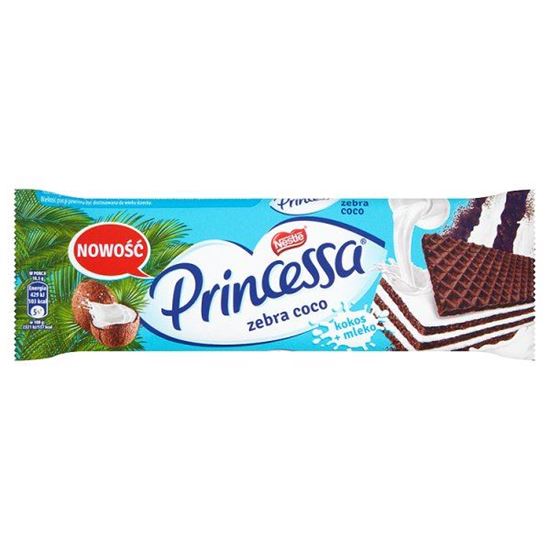 Obrazek Princessa zebra coco Kakaowy wafel przekładany kremem kokosowym 37 g
