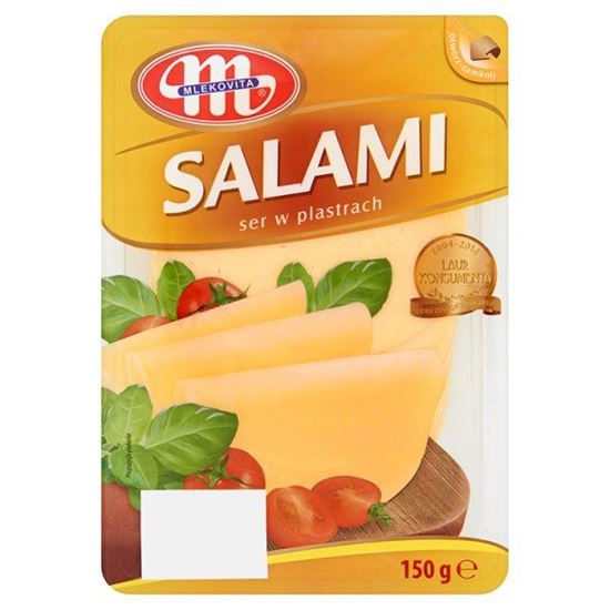 Obrazek Mlekovita Salami Ser w plastrach 150 g