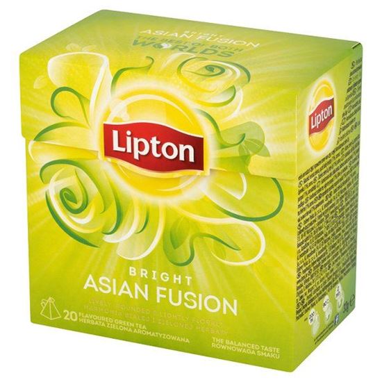 Obrazek Lipton Bright Asian Fusion Herbata zielona aromatyzowana 32 g (20 torebek)