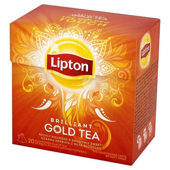 Obrazek Lipton Brilliant Gold Tea Herbata czarna aromatyzowana 38 g (20 torebek)