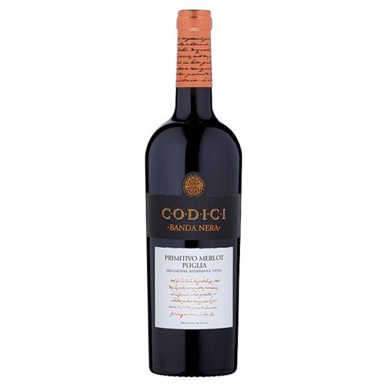 Obrazek Codici Banda Nera Primitivo Merlot Wino czerwone wytrawne włoskie 75 cl