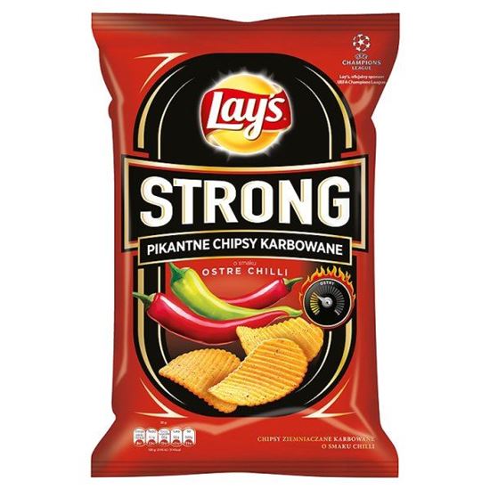 Obrazek Lay's Strong Pikantne chipsy karbowane o smaku ostre chilli 140 g