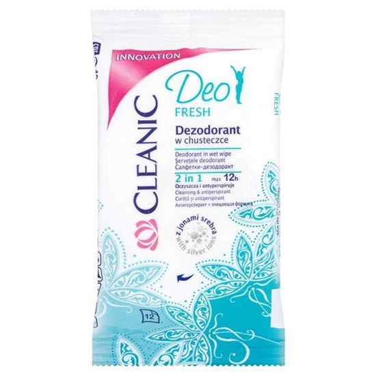 Obrazek Cleanic Deo Fresh Dezodorant w chusteczce 12 sztuk