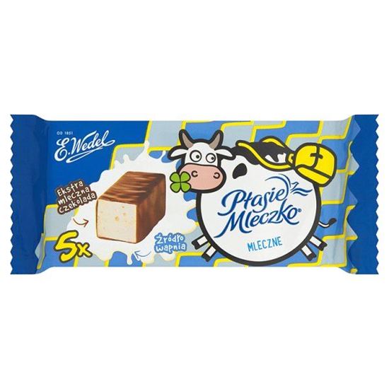 Obrazek E. Wedel Ptasie Mleczko mleczne z wapniem 52,7 g (5 sztuk)