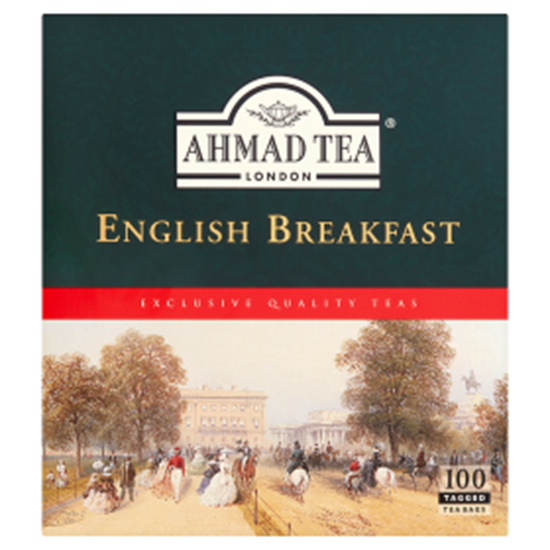 Obrazek Ahmad Tea English Breakfast Herbata czarna 200 g (100 torebek z zawieszką)