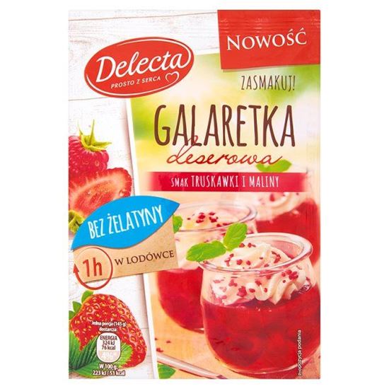 Obrazek Delecta Galaretka deserowa smak truskawki i maliny 61 g
