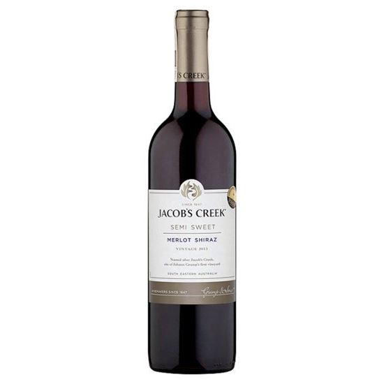 Obrazek Jacob's Creek Merlot Shiraz Australijskie czerwone wino półsłodkie 750 ml