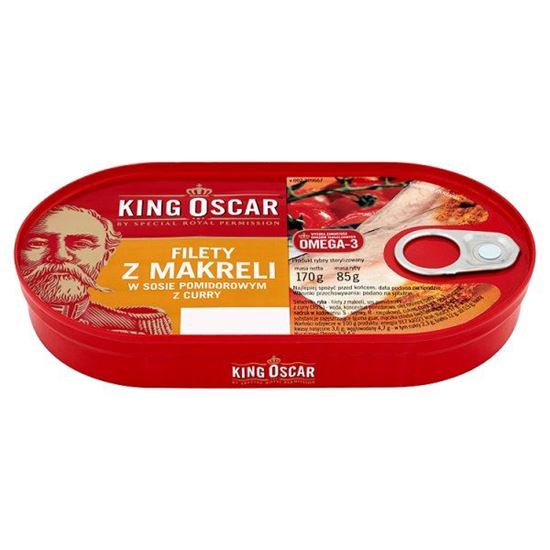 Obrazek King Oscar Filety z makreli w sosie pomidorowym z curry 170 g