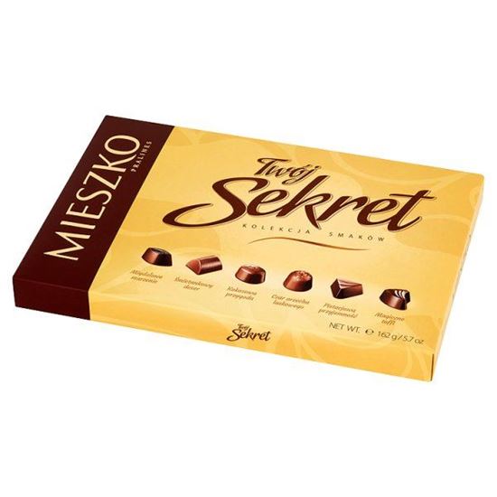 Obrazek Mieszko Twój Sekret Praliny w czekoladzie mlecznej i deserowej z nadzieniami 162 g