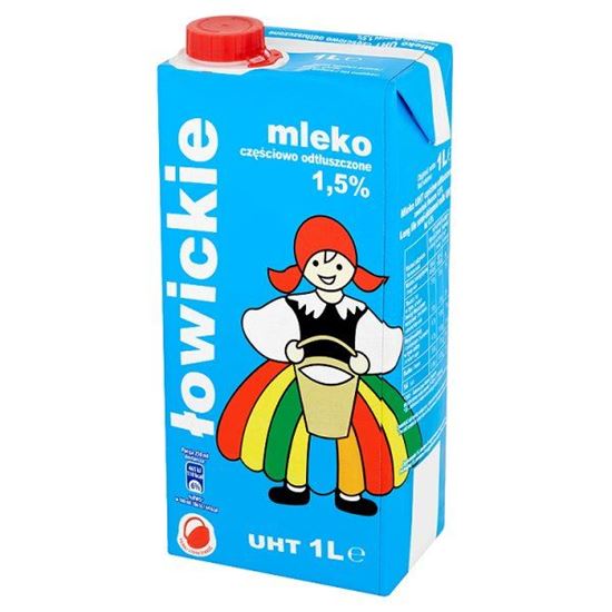 Obrazek Łowicz Mleko łowickie częściowo odtłuszczone UHT 1,5% 1 l