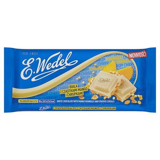 Obrazek E. Wedel Czekolada biała z cząstkami mango i chrupkami 90 g