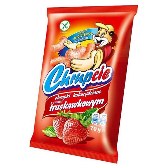 Obrazek Chrupcie Chrupki kukurydziane o smaku truskawkowym 70 g