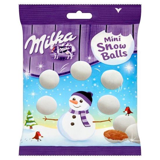Obrazek Milka Mini Snow Balls Czekolada mleczna z mleka alpejskiego 100 g