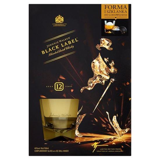 Johnnie Walker Black Label Scotch Whisky 700 ml + szklanka +