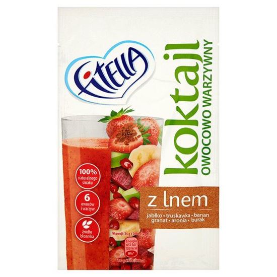 Obrazek Fitella Koktajl owocowo warzywny z lnem 36 g
