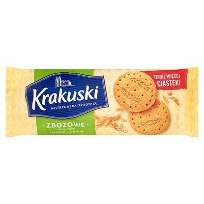 Obrazek Krakuski Zbożowe Herbatniki z płatkami owsianymi  201 g