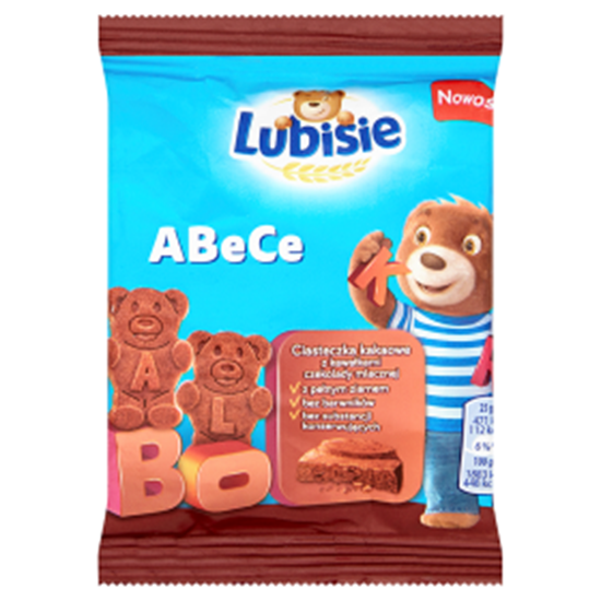 Obrazek Lubisie ABeCe Ciasteczka kakaowe z kawałkami czekolady mlecznej 25 g