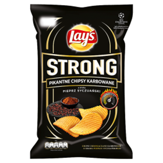 Obrazek Lay's Strong Pikantne chipsy karbowane o smaku pieprz syczuański 140 g