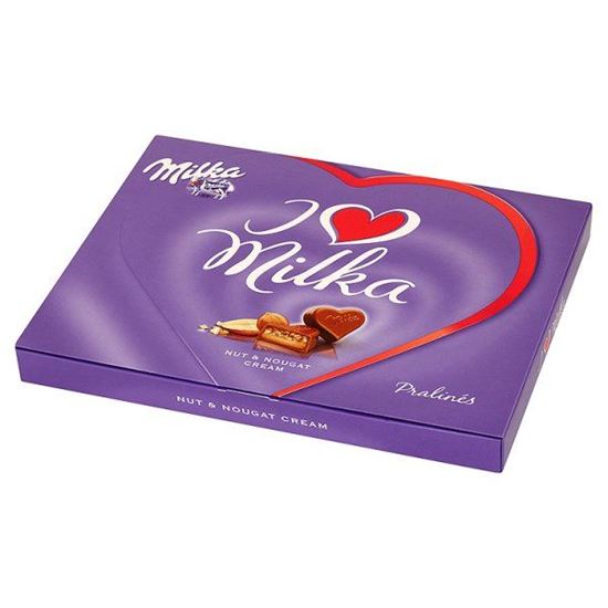 Obrazek Milka Czekoladki mleczne z nadzieniem migdałowym I Love Milka 110 g (20 sztuk)