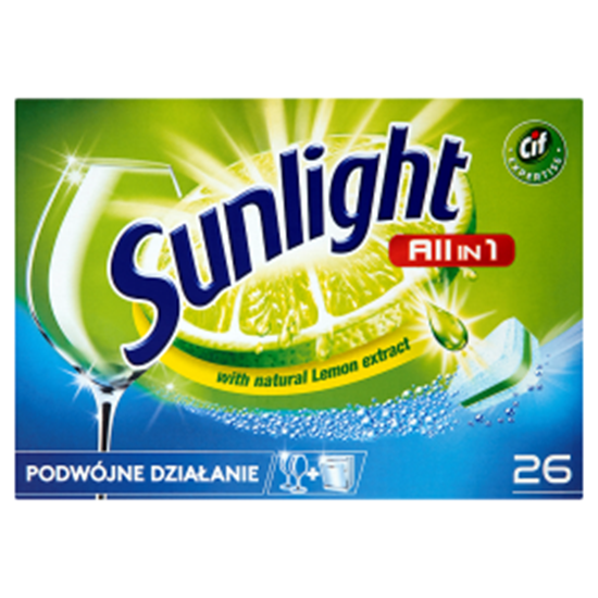 Obrazek Sunlight All in 1 Tabletki do zmywarki 455 g (26 sztuk)
