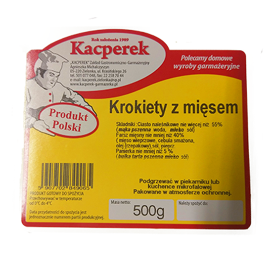 Obrazek Kacperek krokiety z mięsem 500 g