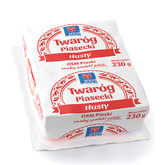 Obrazek Piaski twaróg tłusty kostka 250 g