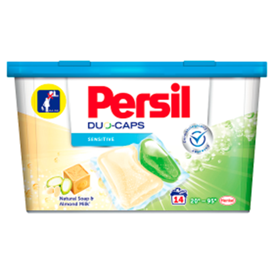 Obrazek Persil Duo-Caps Sensitive Natural Soap and Almond Milk Kapsułki do prania 350 g (14 sztuk)