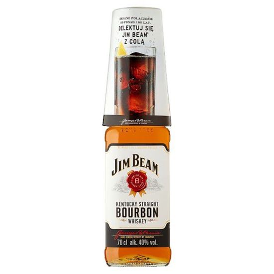 Jim Beam White Bourbon Whiskey 700 ml i szklanka. Sklep ...