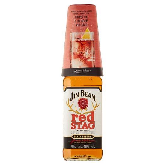Jim Beam Red Stag Black Cherry Likier 700 ml i szkalnka