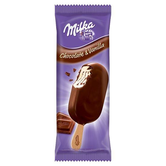 Milka Lody waniliowe z preparatem z czekolady mlecznej w czekoladzie mlecznej 110 ml